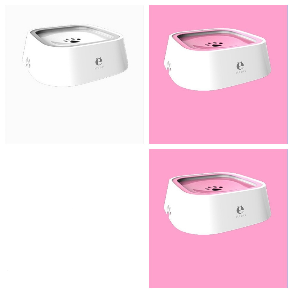 1.5L Cat Dog Water Bowl Carried Floating Bowl Anti - Overflow Slow Water Feeder Dispenser Pet Fountain ABS&PP Dog Supplies - 0 - CJ - 2Pink1White - CJGY102545418RI