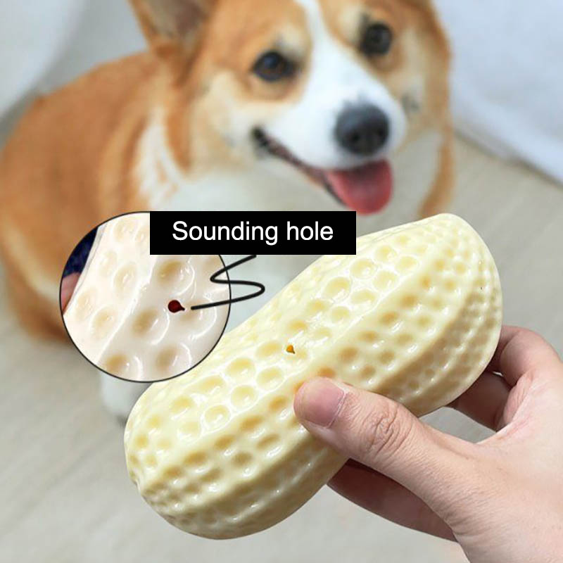 Funny Pet Dog Squeaky Toys For Small Middle Dogs Bite Resistant Puppy Cat Dogs Toys Pets Rubber Peanut Clean Tooth Chew Toy - 5 - CJ