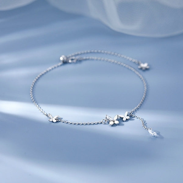 Butterfly Anklet, Featuring An Exquisite Butterfly Design That's Agile And Elegant. The Thin Chain Fits The Ankle Snugly, Glows With A Faint Shimmer, Adding Romantic Ingenuity To Summer Outfits. - 5 - CJ