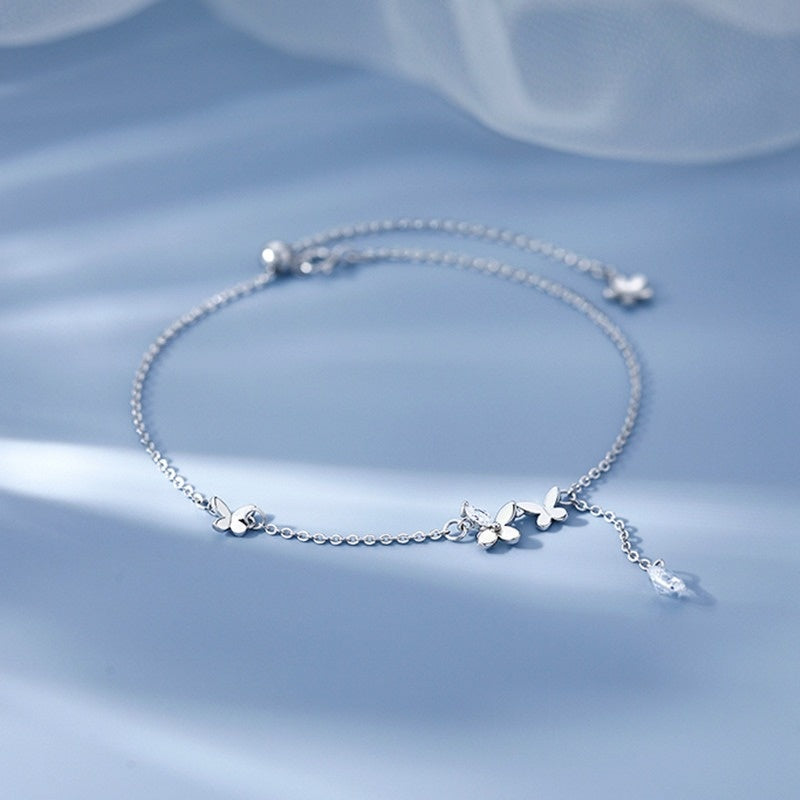 Butterfly Anklet, Featuring An Exquisite Butterfly Design That's Agile And Elegant. The Thin Chain Fits The Ankle Snugly, Glows With A Faint Shimmer, Adding Romantic Ingenuity To Summer Outfits. - 5 - CJ