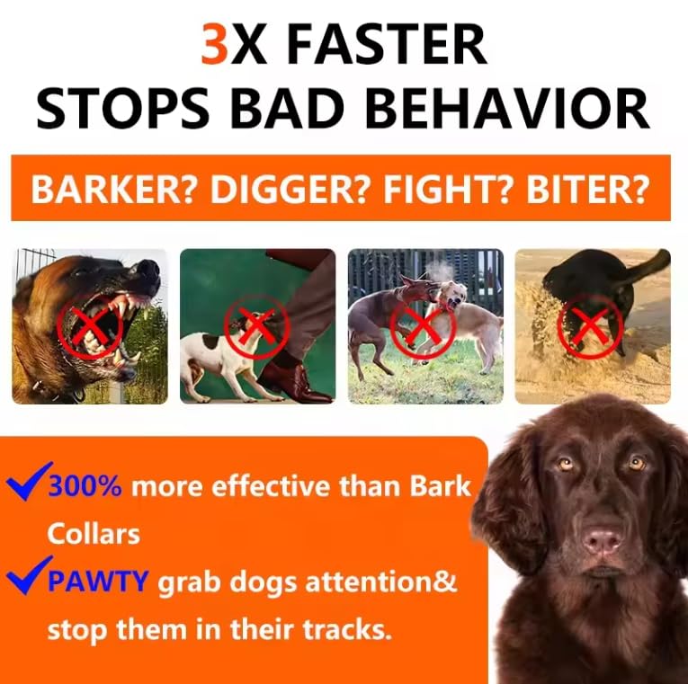 Dog Bark Deterrent Device Stops Bad Behavior, Professional Dog Training Tool, Anti Bark Device For Dogs, Emitters 50ft Range For Dog Training, To Bark Collar,Dog Training Collar - 5 - CJ