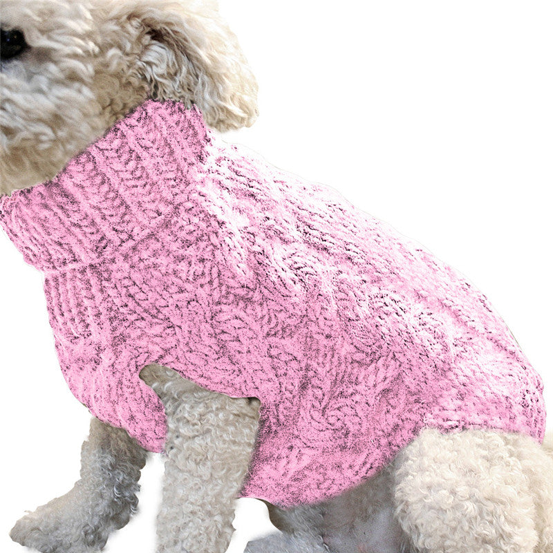 New Pet Sweater Dog Clothes Pet Supplier Winter Warm Clothing - 0 - CJ - Pink - L - CJJJCWGY02401 - Pink - L