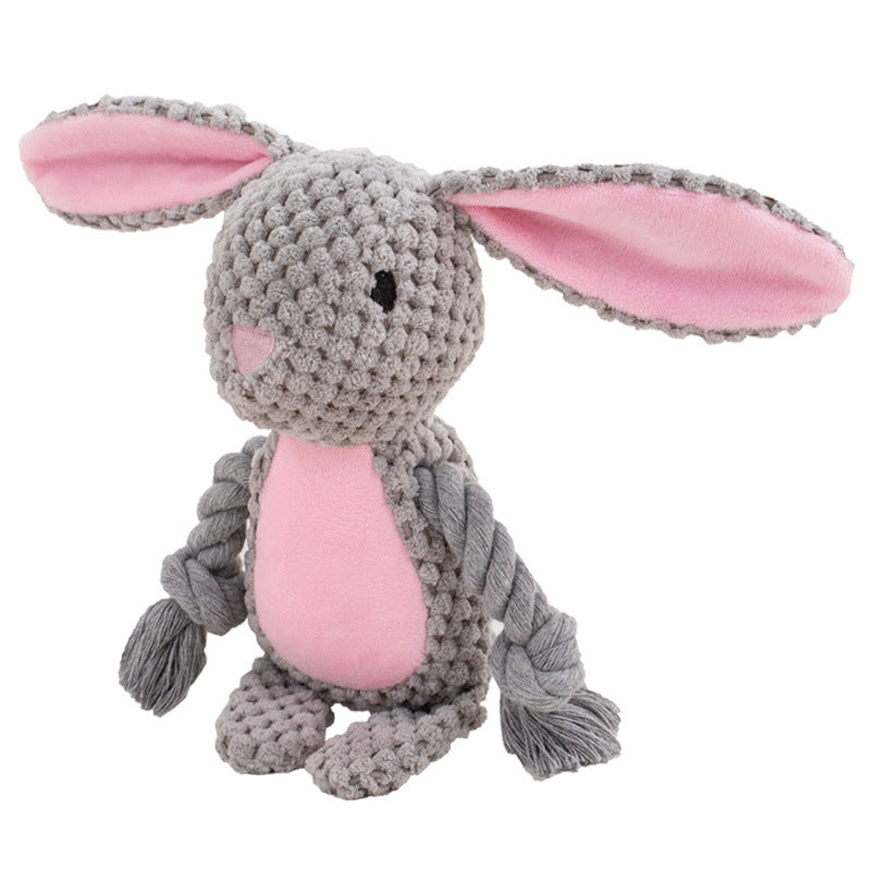 Pet Plush Sound Cotton Rope Toys Interactive Tug Of War Training Item Creative Dog Toy Pet Training Dog Supplies - 0 - CJ