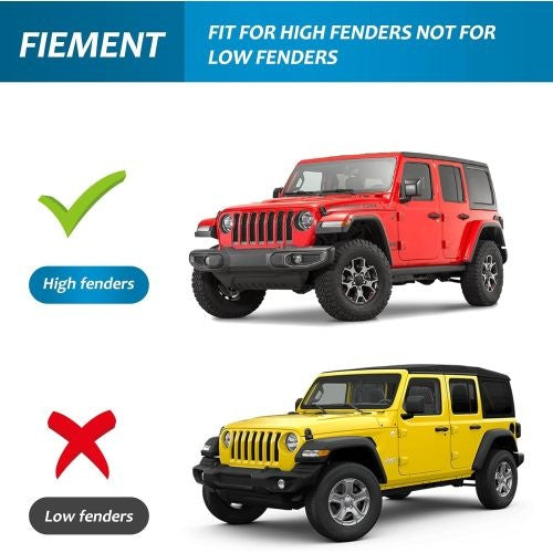Fenders Front And Rear Fenders Compatible With 2018 - 2024 Je Ep Wrangler JL And JLU Unlimited Rubicon, Off - Road Wheel Fender Liner Set 4 Pcs Only Fit High Clearance Fender Flares,Not For 4XE - 5 - CJ