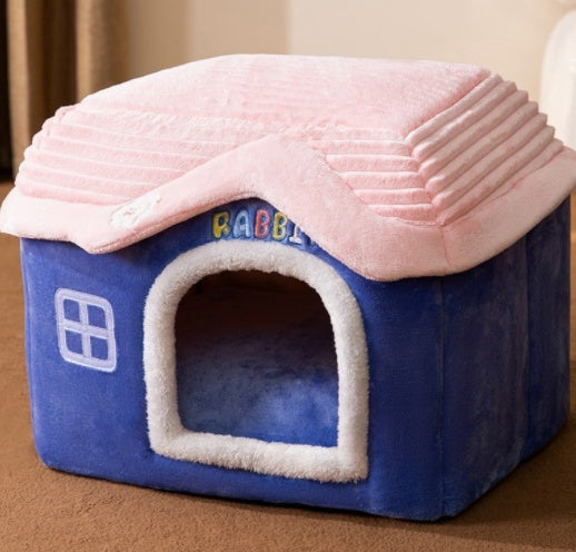 Foldable Dog House Pet Cat Bed Winter Dog Villa Sleep Kennel Removable Nest Warm Enclosed Cave Sofa Pets Supplies - 0 - CJ