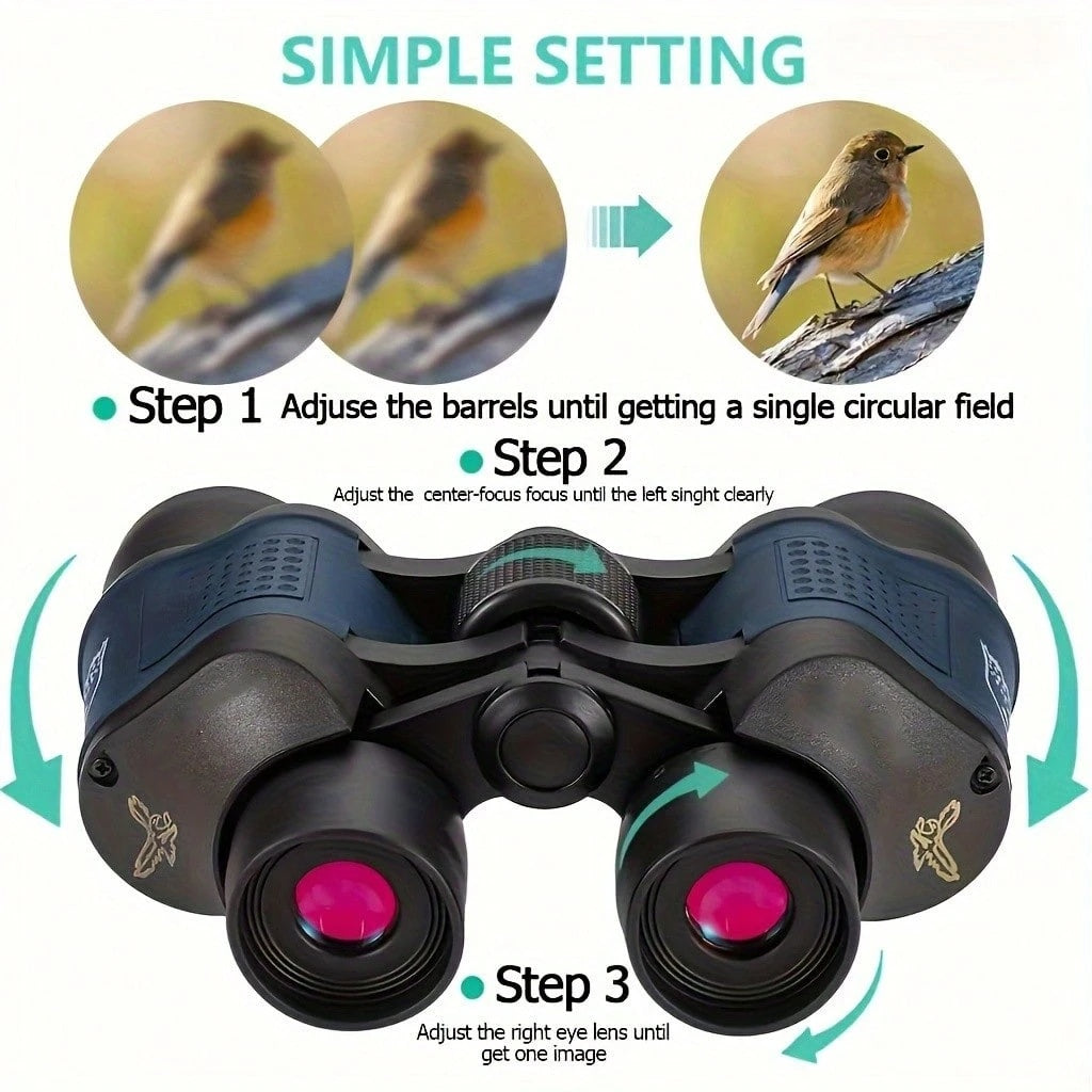 1PC Binoculars 60x60 Binoculars With Night Vision, Binoculars High - Powered Telescope Coordinate Hig - 5 - CJ