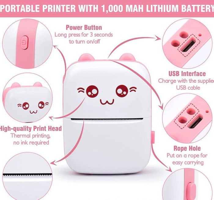 Portable Mini Pocket Printer BT Thermal Printer - 5 - CJ