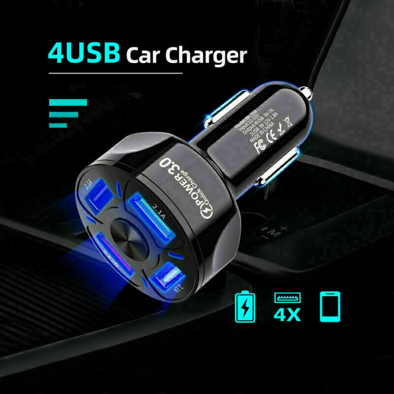In - Car 4Ports USB Car Charge 45W Mini Fast Charging For Phone Charger Adapter - 5 - CJ