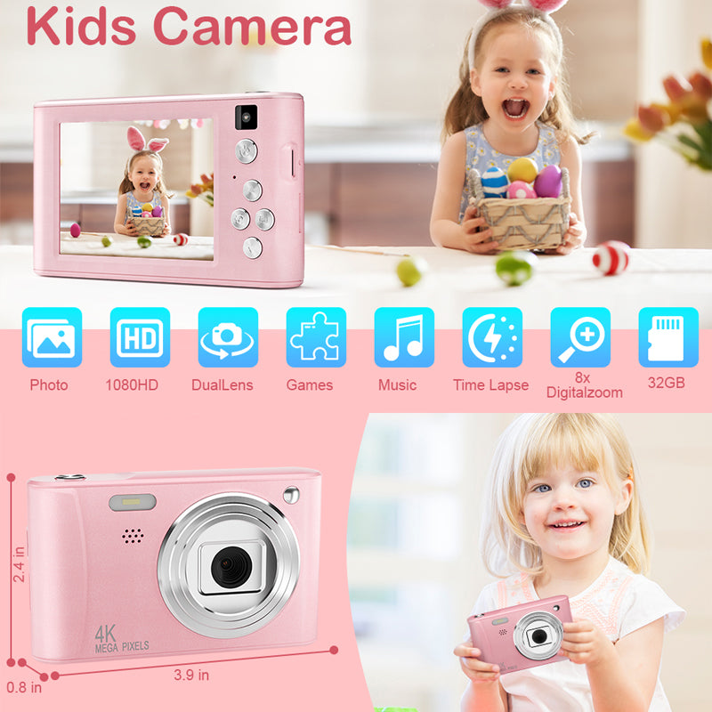 Kids Digital Camera Christmas Birthday Gifts With 32GB SD Card - 5 - CJ