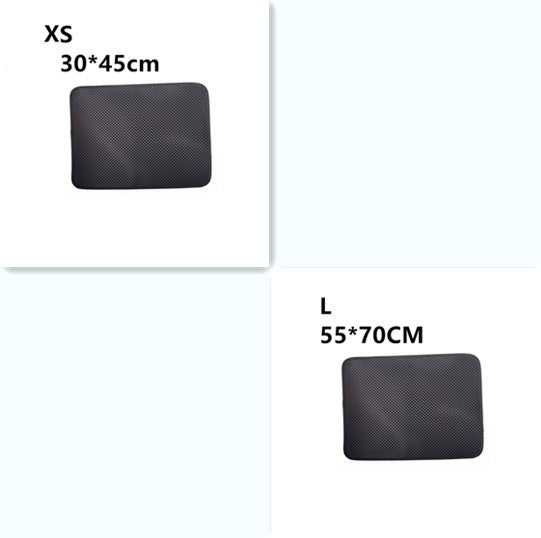 Double Layer Litter Cat Bed Pads Pet Cat Litter Mat Trapping Pets Litter Box Mat Pet Product Bed For Cats House Clean Mat - 0 - CJ - XS and L - Black - CJJJCWMY00030 - XS and L - Black