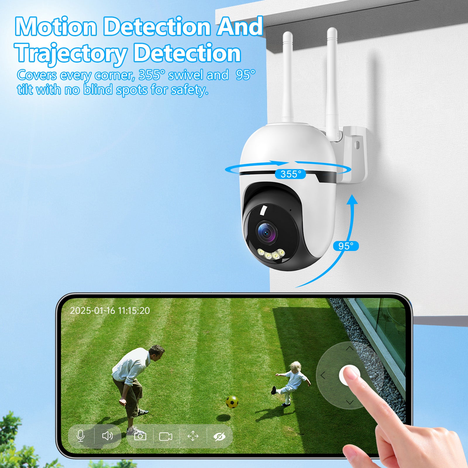 3MP PTZ Wireless Indoor Outdoor Mini Camera CCTV Network Security System Wifi Camera - 5 - CJ