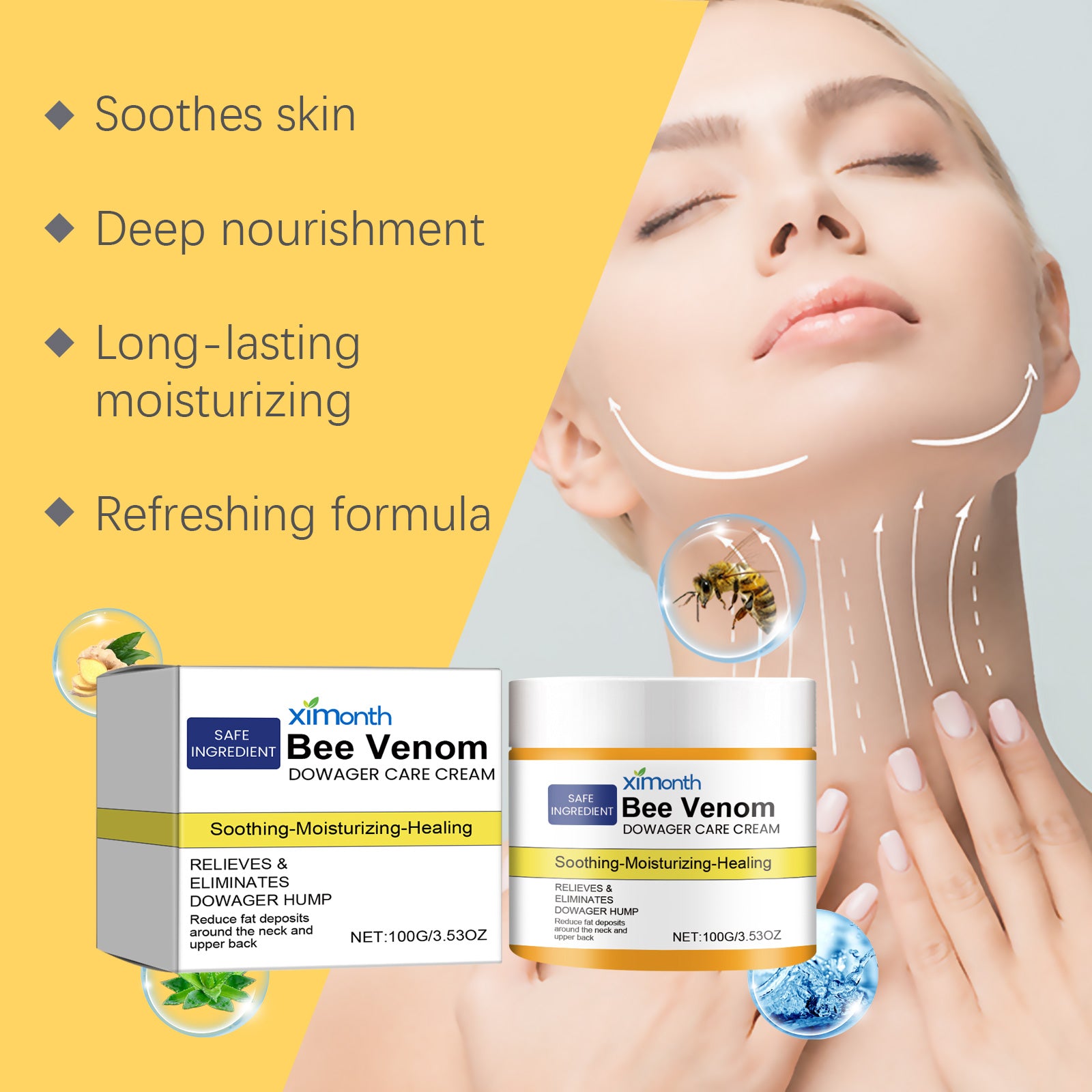 Ximonth Bee Venom Crown Cream Relieves Shoulder, Neck And Back Discomfort With Crown Cream Neck Repair Cream - 5 - CJ