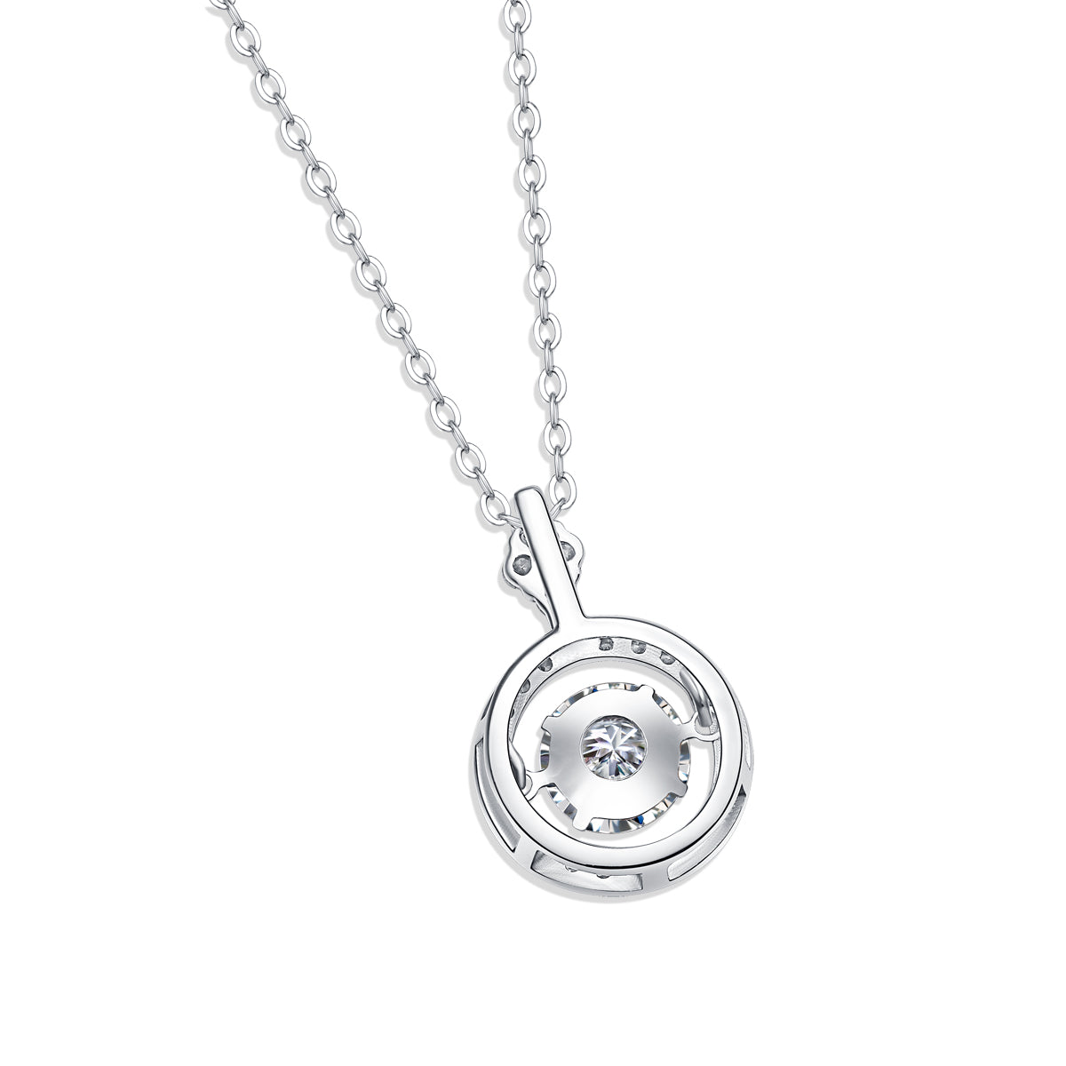 1Touch - A Fashionable And Trendy Jewelry Necklace Pendant Set With 1 - carat Moissanite S925 Sterling Silver And Platinum Plating Prohibit Tk Sales - 5 - cj