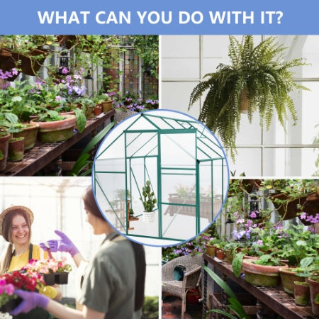 Green - 6 X 8 FT Outdoor Patio Greenhouse - 5 - CJ