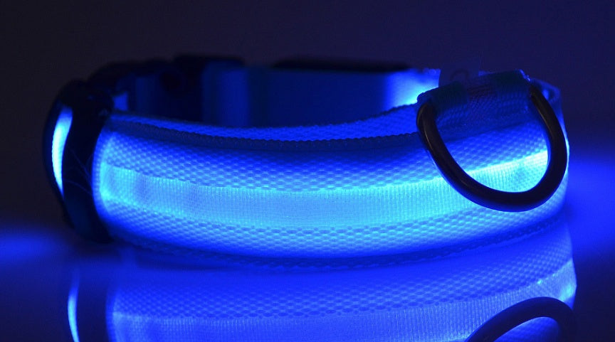 Nylon LED Pet Dog Luminous Collar Night Safety Flashing Glow in Dark Dog Cat Leash Adjustable Pet Supplies - 0 - CJ