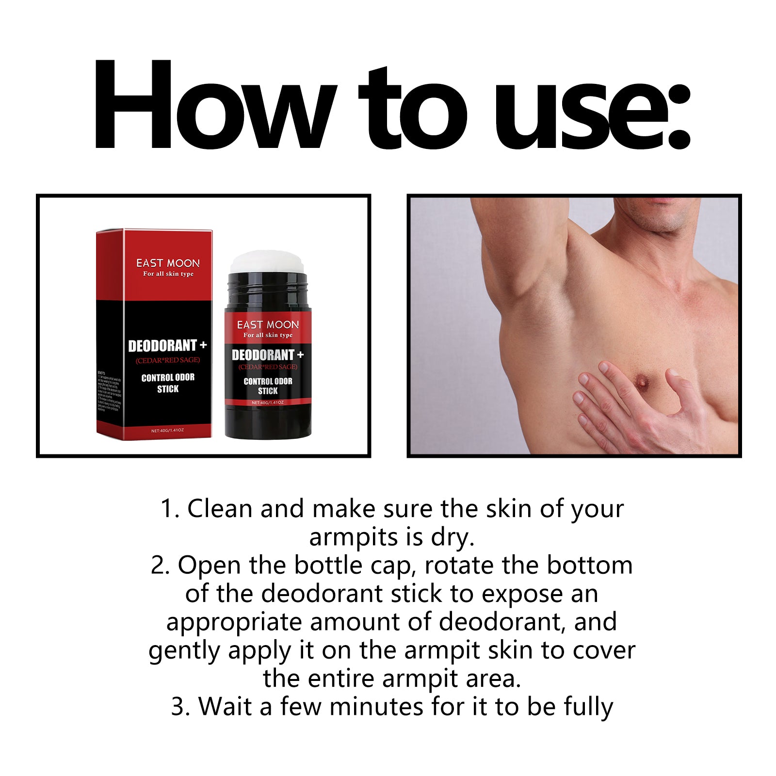 East Moon Control Odor Stick, Clean Armpit Odors Fresh And Long - Lasting Portable Body Stick - 5 - CJ