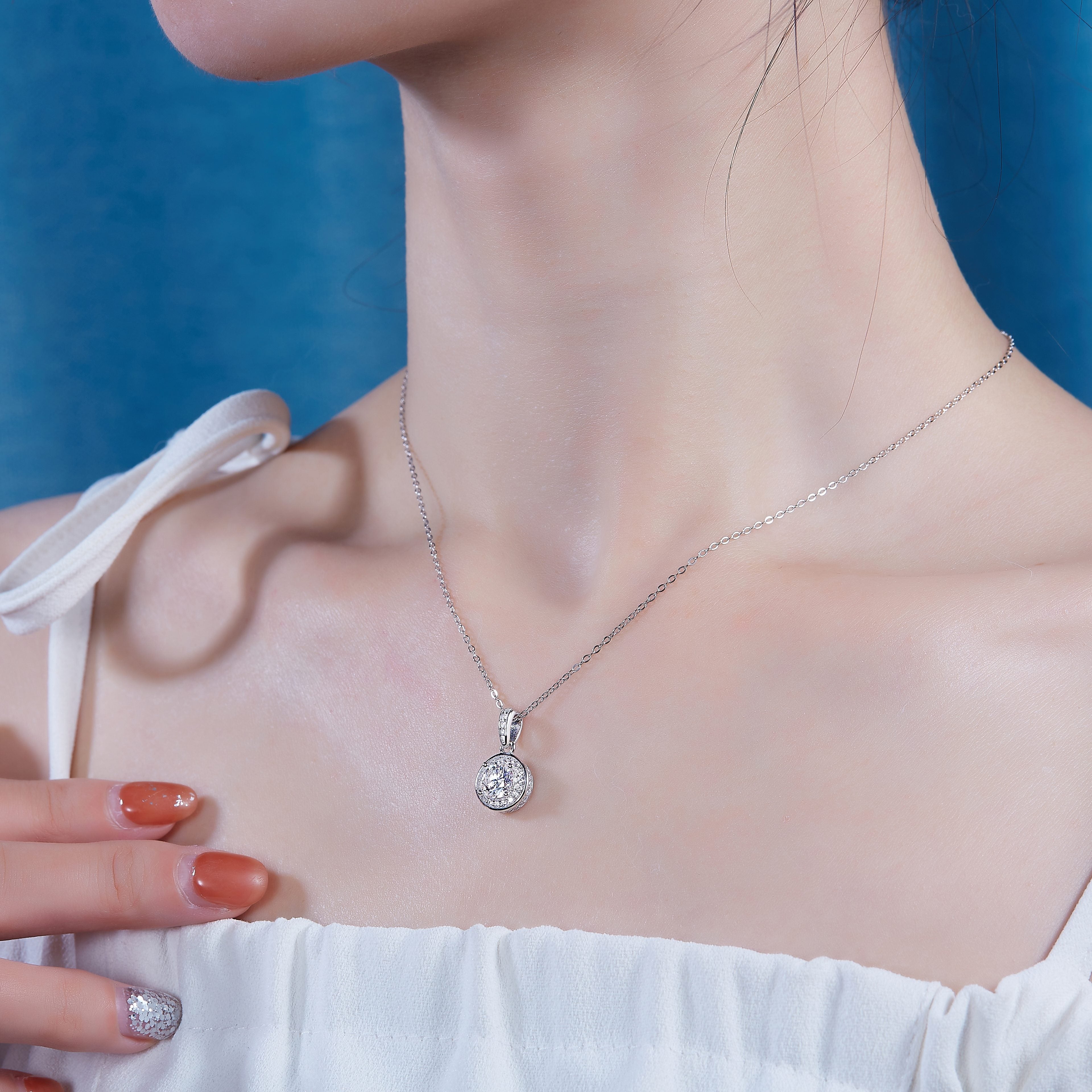 1Dark Night Elf - A Fashionable And Luxurious Diamond Jewelry Pendant Set With 1 - carat Moissan Diamond S925 Sterling Silver And Platinum Plating Prohibit TikTok sales - 5 - cj