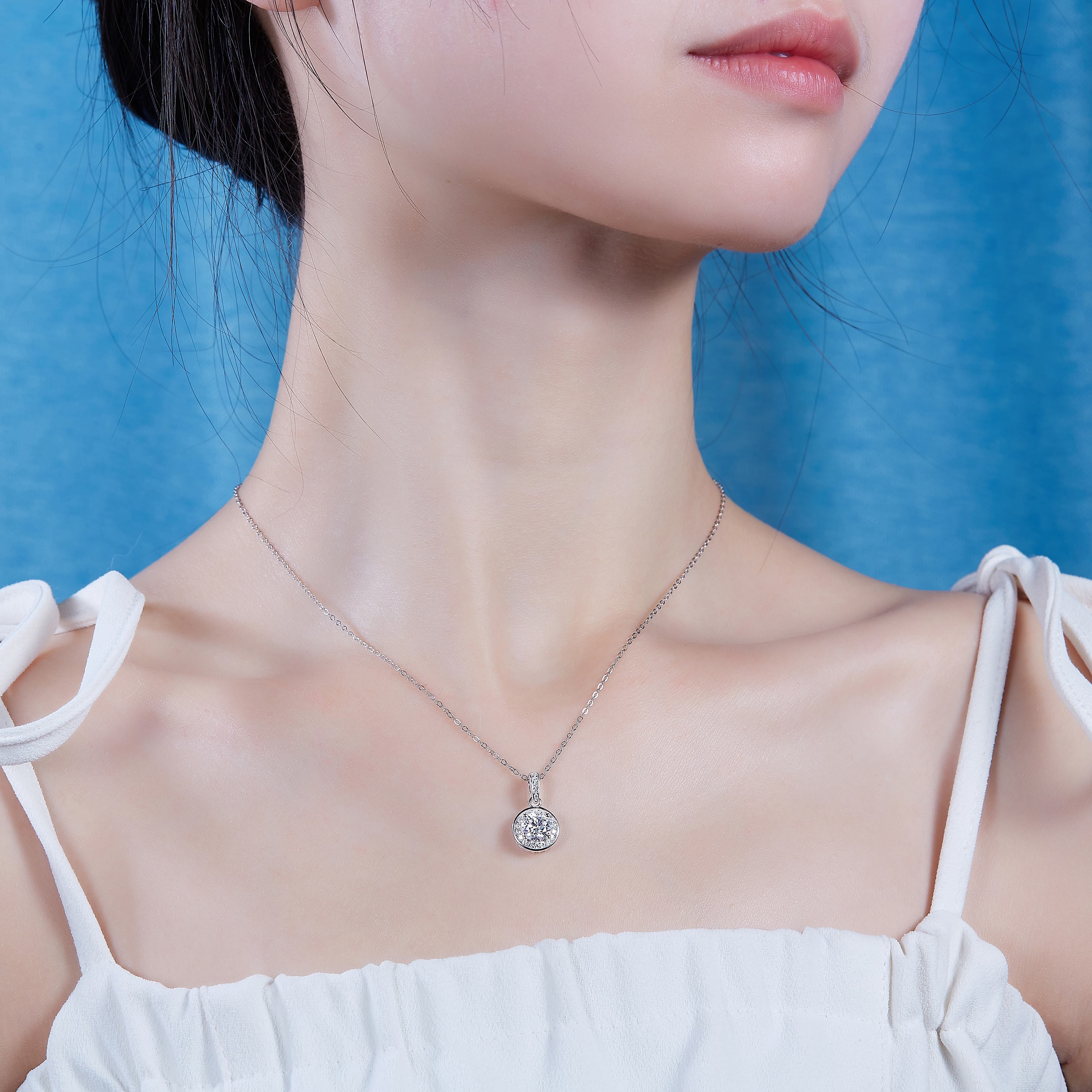 1Dark Night Elf - A Fashionable And Luxurious Diamond Jewelry Pendant Set With 1 - carat Moissan Diamond S925 Sterling Silver And Platinum Plating Prohibit TikTok sales - 5 - cj