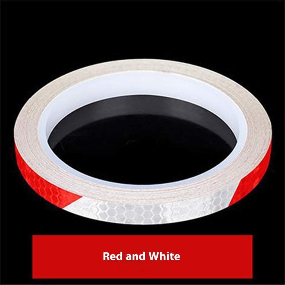 Car and motorcycle bicycle reflective stickers mountain bike luminous stickers dead fly bicycle wheel body sticker - 0 - CJ - Red and white - CJQCWBQC00044 - Red and white