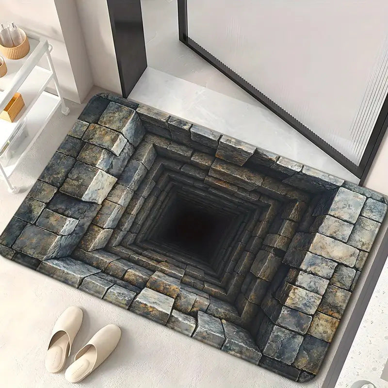 Visual 3D Effect Home Ground Mat Bathroom Non - slip Absorbent - 0 - CJ