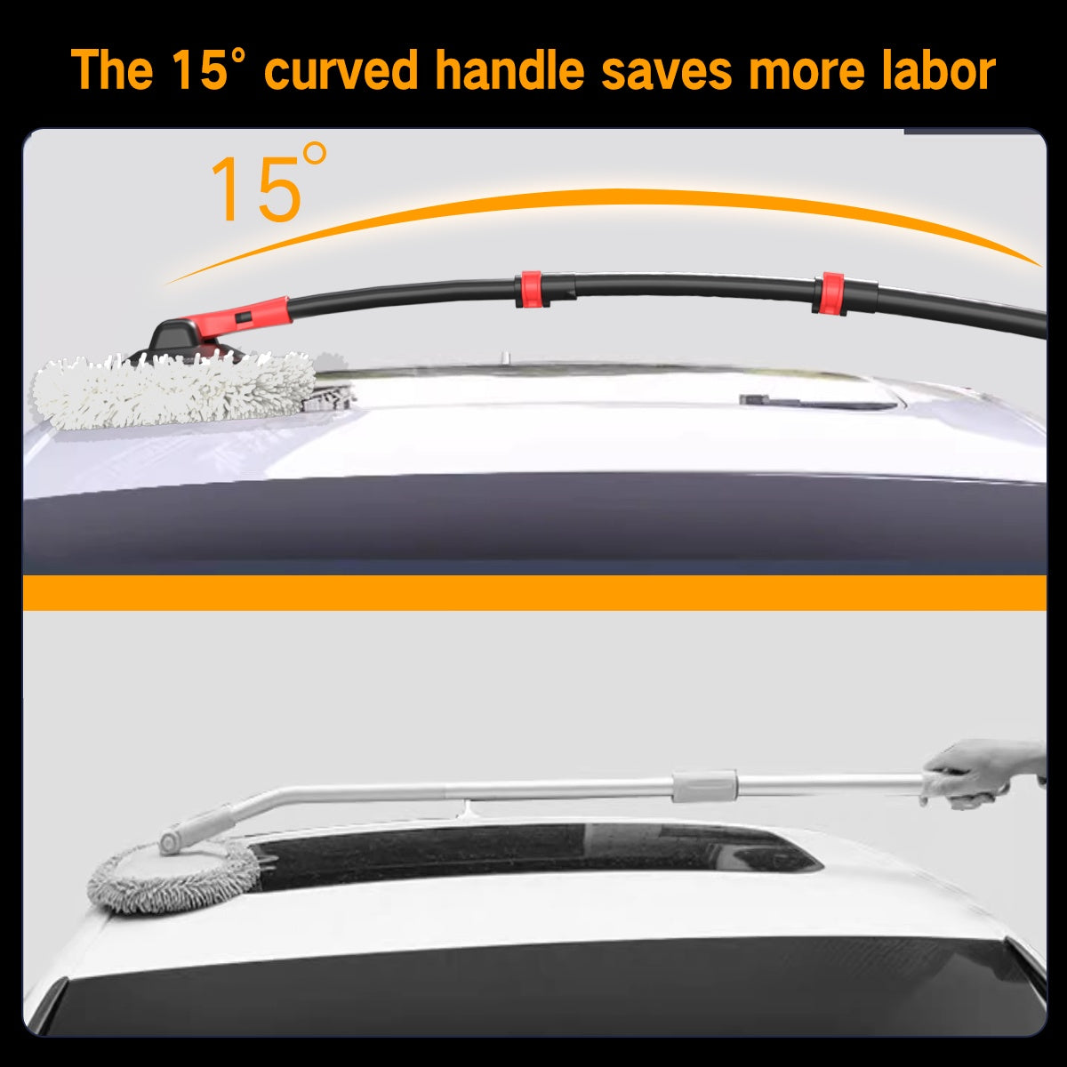 Portable 41 - inch Automatic Water Car Wash Mop For Home And Outdoor Use, Featuring A Soft Brush Head To Prevent Scratches, Includes A 10 - meter Hose That Connects To A Water Faucet, Suitable For Cleanin - 5 - cjdropshipping