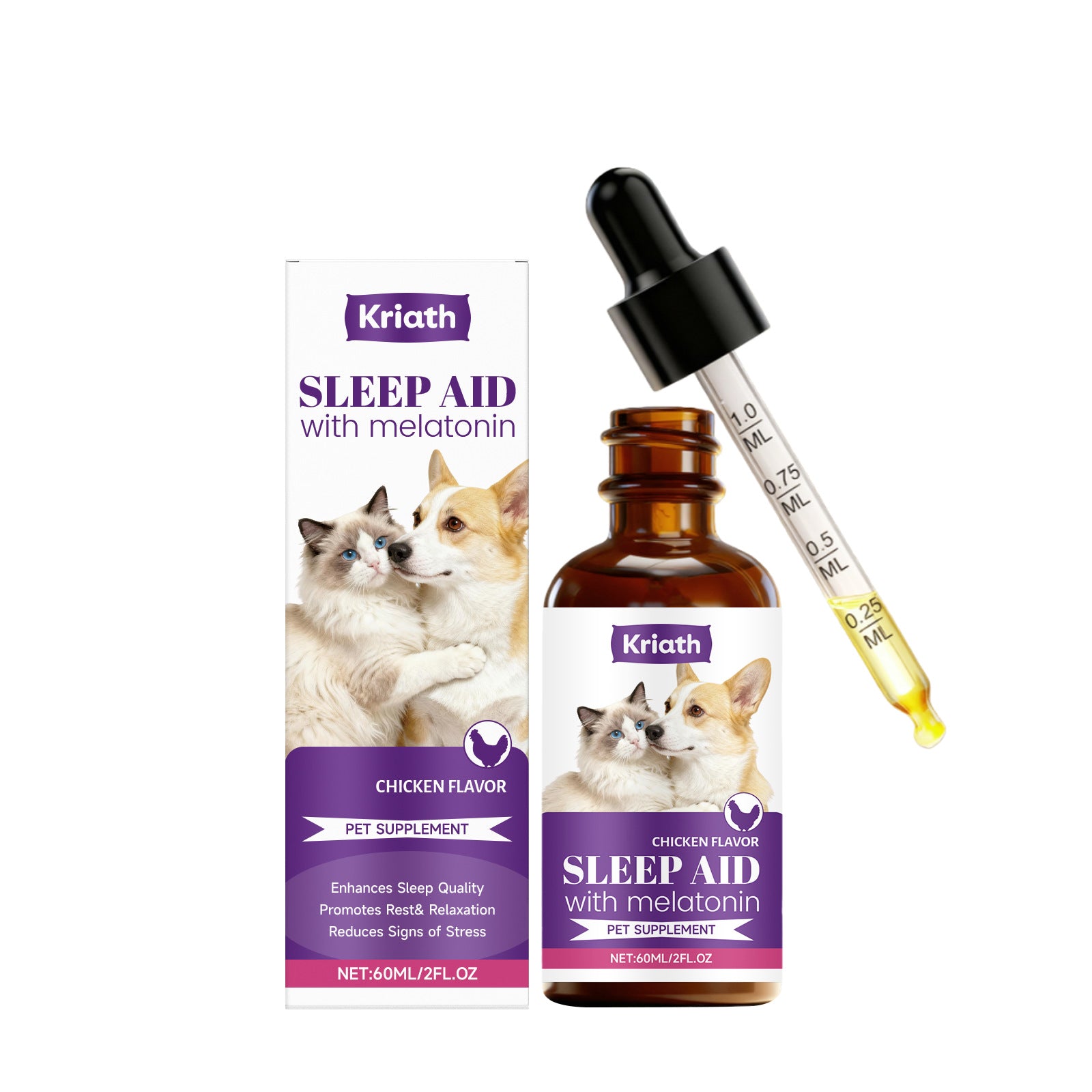 Kriath Pet Cat And Dog Care Drops Gentle, Nourishing, And Soothing Drops For Cats And Dogs, Ideal For Daily Sleep And General Care - 0 - CJ