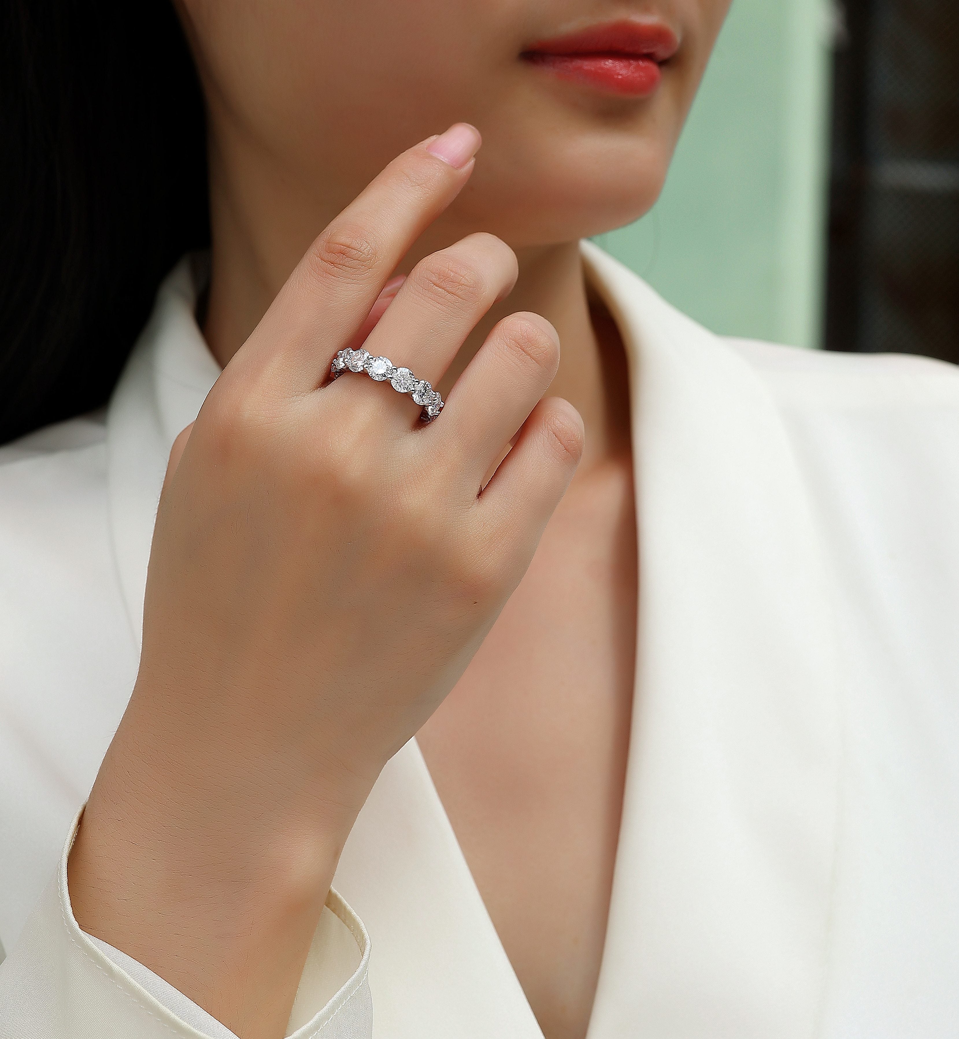 1Dazzling Moments - A Fashionable And Luxurious Jewelry Accessory Set With Moissanite S925 Sterling Silver And Platinum - plated Diamond Prohibit TikTok sales - 5 - CJ