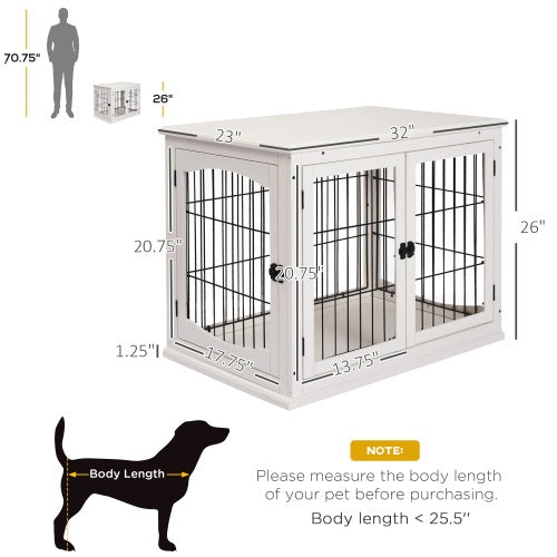 Small Kennel End Table With Two Open Sides And Lockable Door - 5 - cjdroshippping