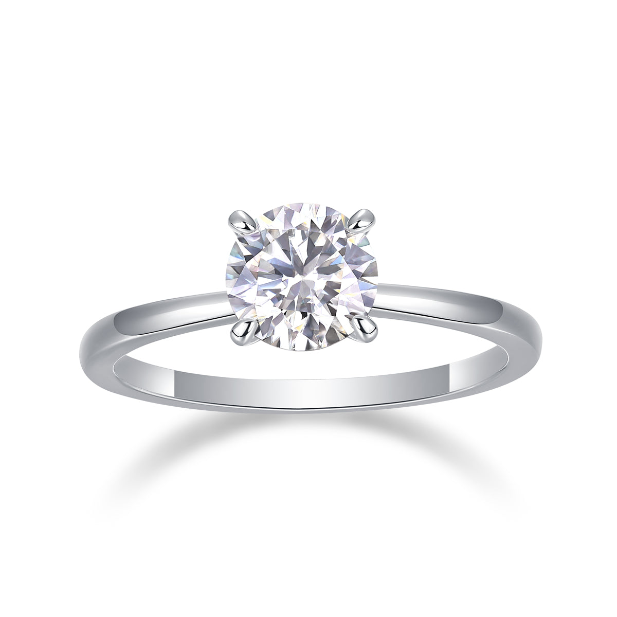 1Classic 4 Prong Diamond Ring Luxury Fashion Set Moissanite Silver Ring Prohibit TikTok sales - 5 - CJ