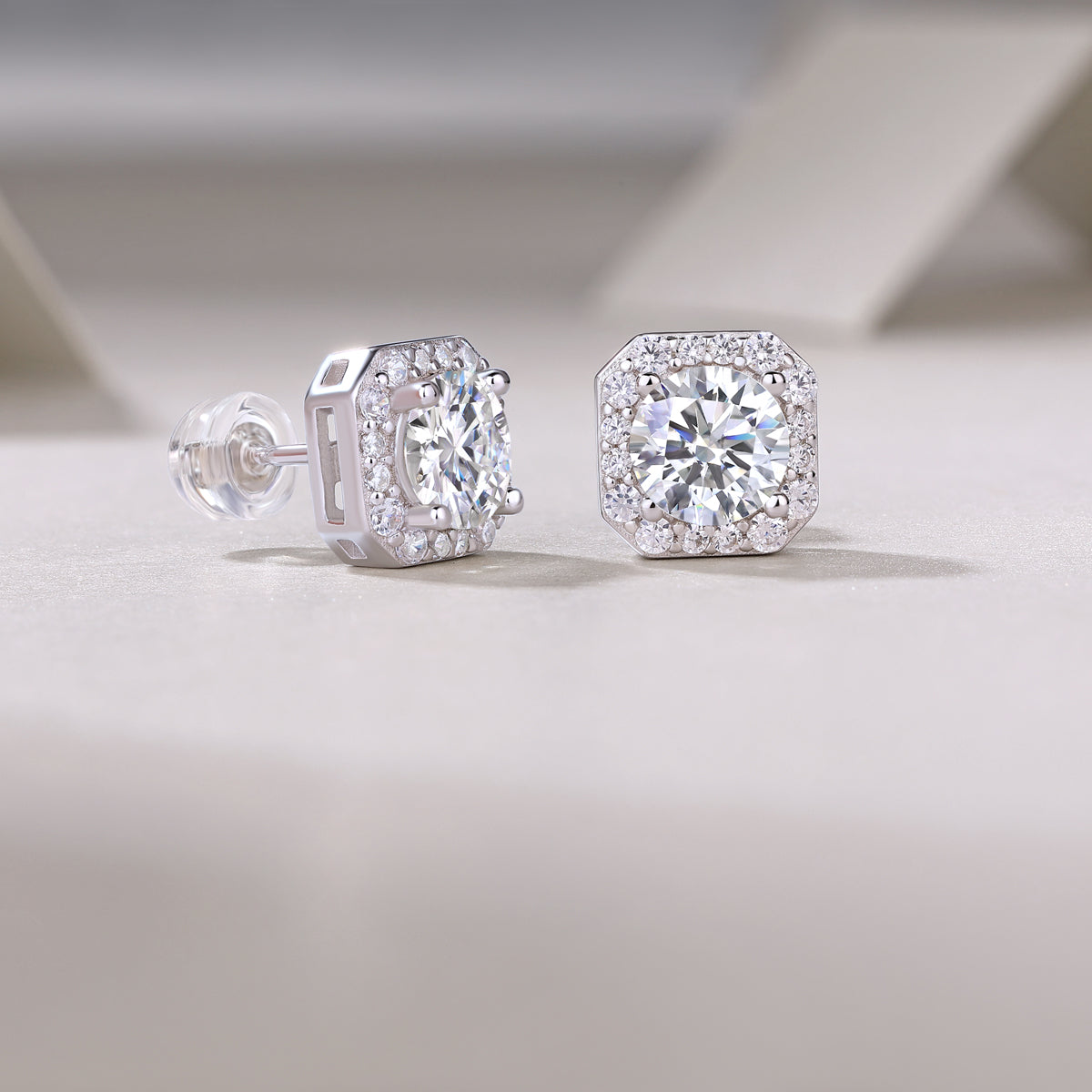 1Heart Rose Luxury Fashion Diamond Earrings Stud Set With Mosan Diamond Silver Ornaments Prohibit TikTok sales - 5 - CJ