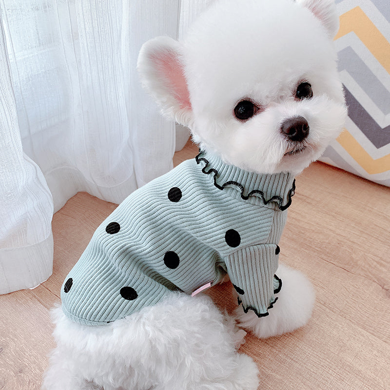 Dot turtleneck dog bottoming shirt - 0 - CJ
