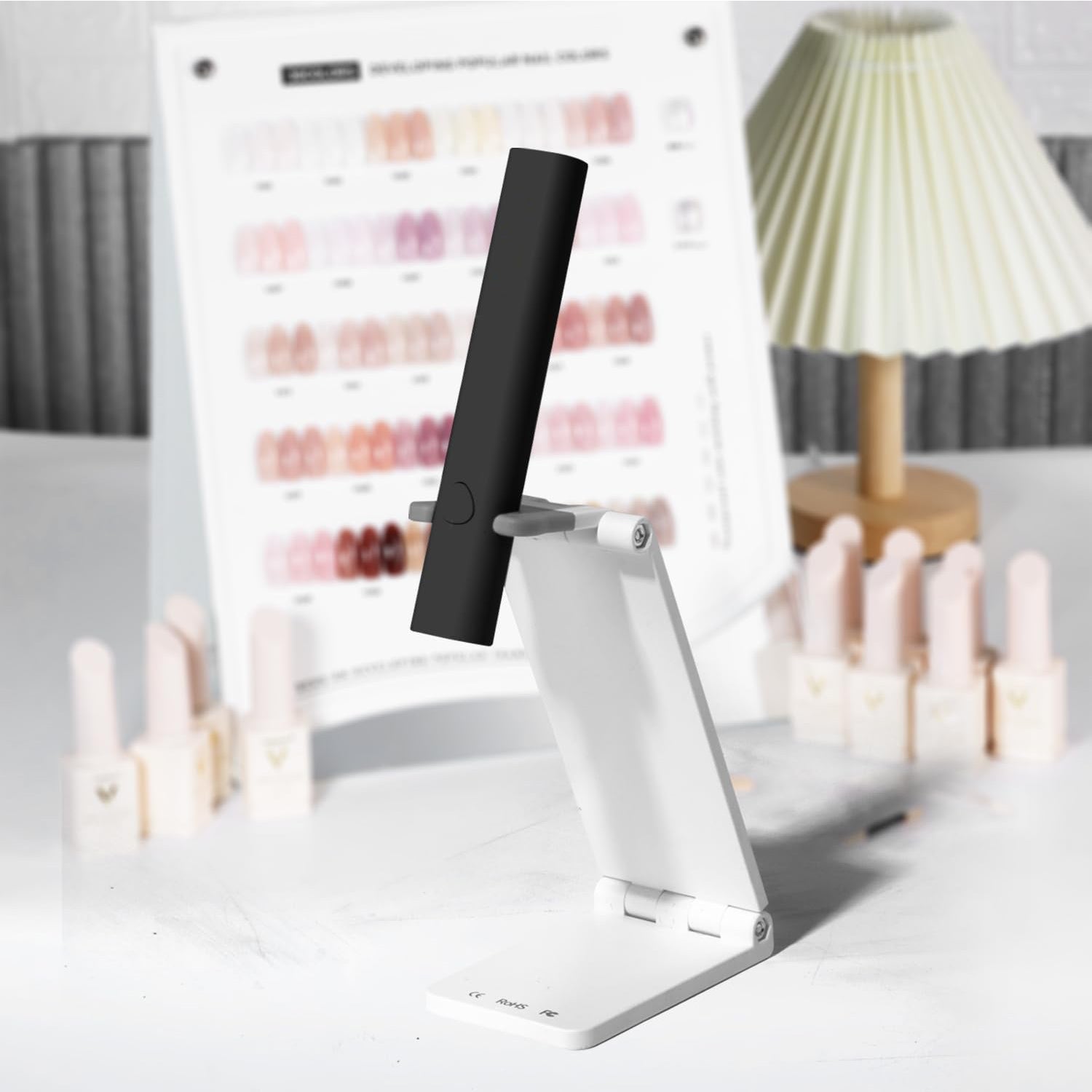 UV Light For Gel Nails, Mini U V LED Nail Lamp Handheld With Stand, Portable Nail Dryer Rechargeable USB Cordless For Fast Drying, Black - 5.0 - CJ