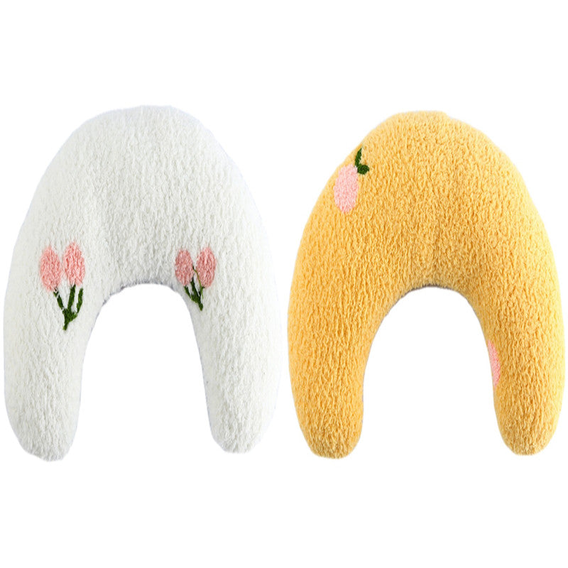 Little Pillow For Cats Fashion Neck Protector Deep Sleep Puppy U - Shaped Pillow Pets Pillow Kitten Headrest Dog Sleeping Pillow Pet Products - 0 - CJ - White yellow - 2PCS - CJMY133192220TG