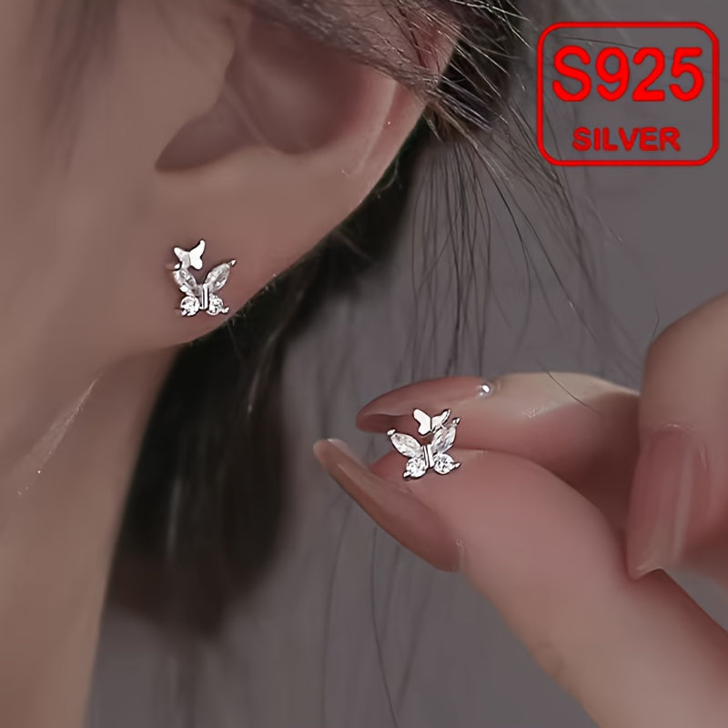 Full Body Material 925 Sterling Silver Anti Allergic Earrings - 5 - CJ