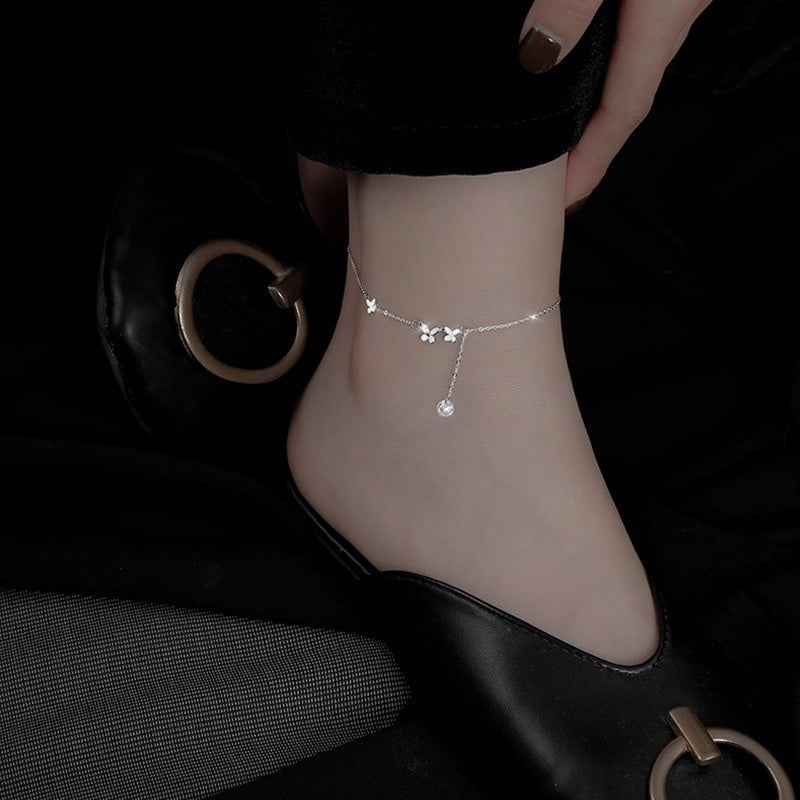 Butterfly Anklet, Featuring An Exquisite Butterfly Design That's Agile And Elegant. The Thin Chain Fits The Ankle Snugly, Glows With A Faint Shimmer, Adding Romantic Ingenuity To Summer Outfits. - 5 - CJ