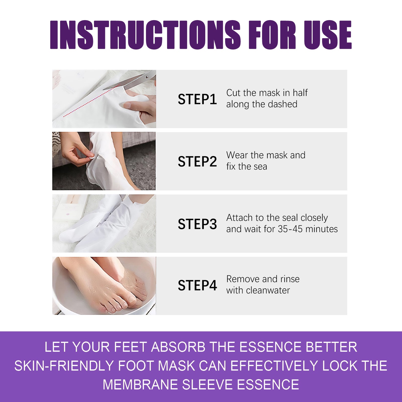 EELHOE Ginger Foot Mask (Bag) Foot Moisturizing, Nourishing, Rejuvenating, Exfoliating, Removing Dead Skin, Dry And Cracked Skin Care Foot Mask - 5 - CJ