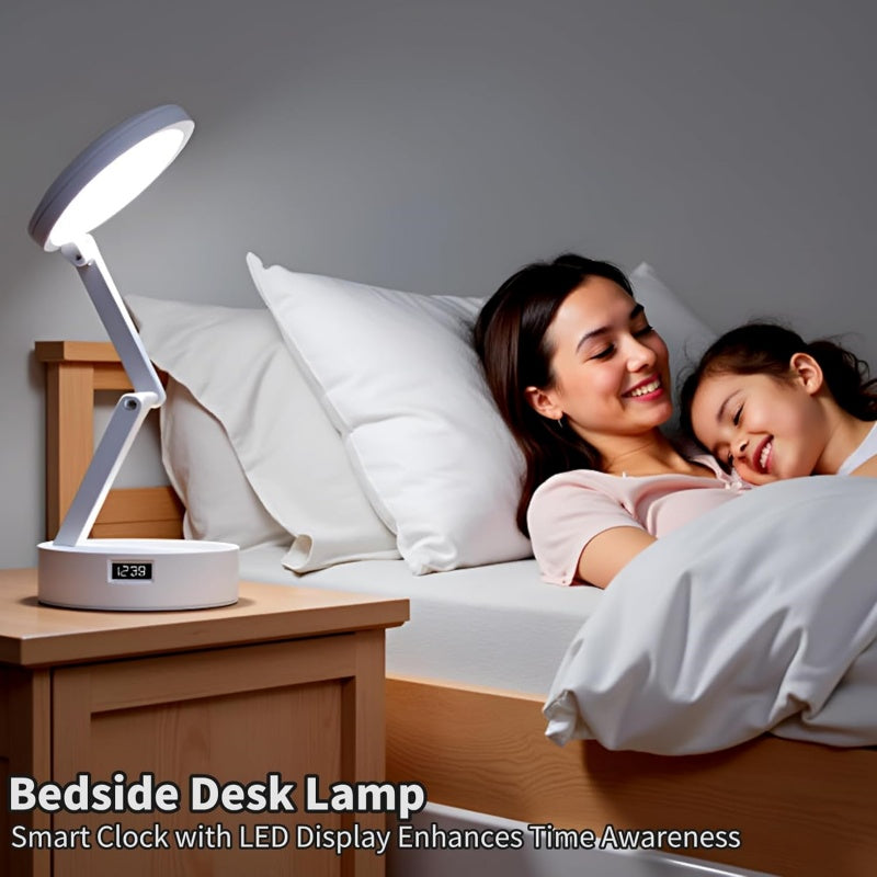 Foldable Book Lamp With LED Clock & Touch Control Night Light For Office, Bedroom, Study - 5 - CJ