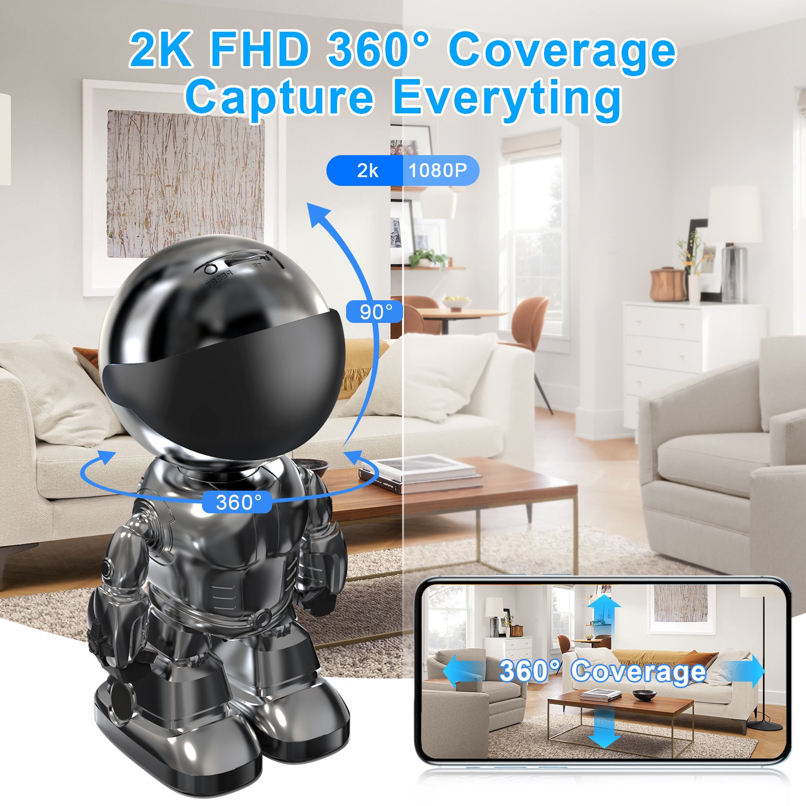 Smart Robot Camera 3MP IP Camera WIFI Robert Network CCTV HD Baby Monitor Remote Control Home Security Camera - 5 - CJ