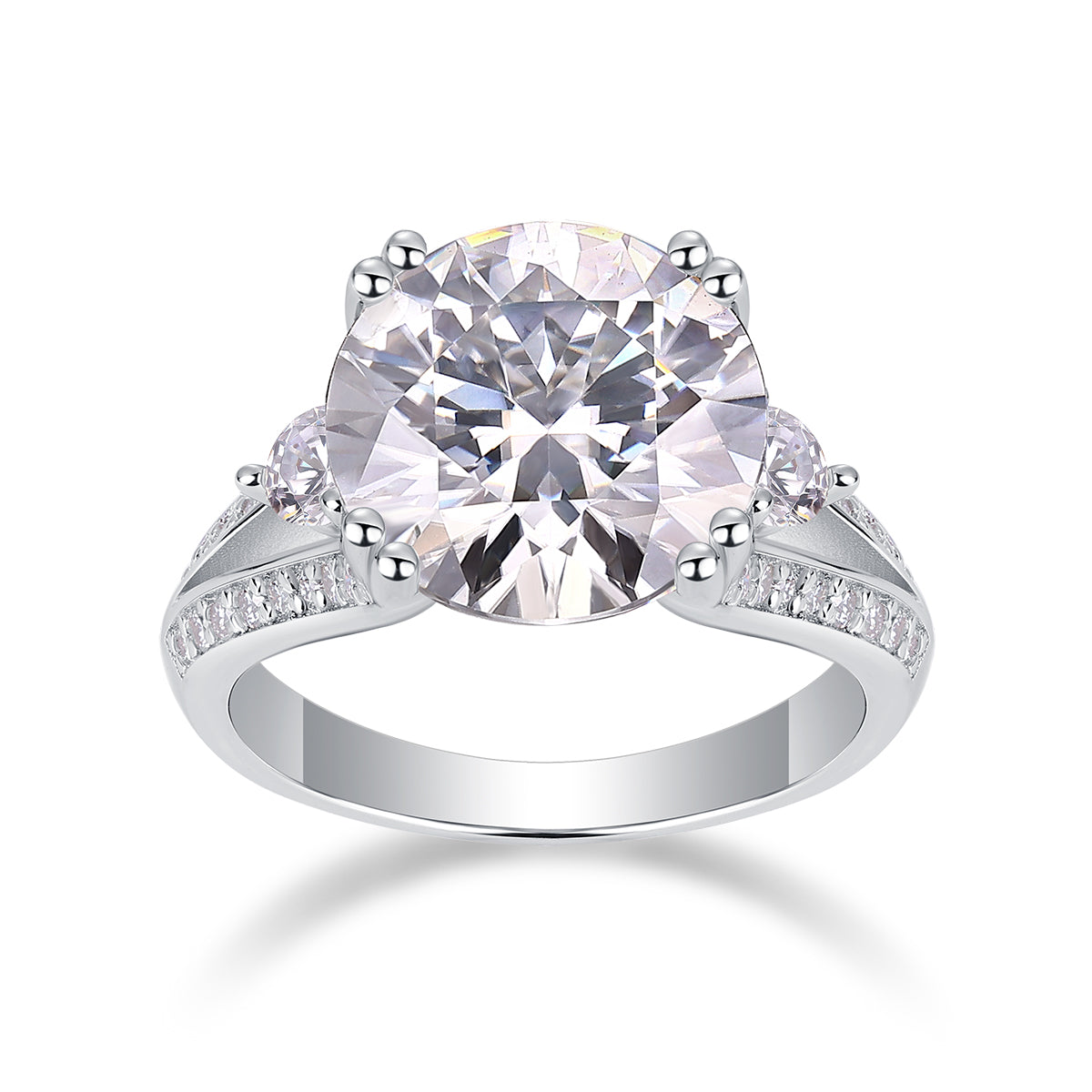 1Elegant Radiance - A Fashionable And Luxurious Jewelry Piece Set With 5 - carat Moissanite S925 Sterling Silver And Platinum - plated Diamond Prohibit TikTok sales - 5 - CJ