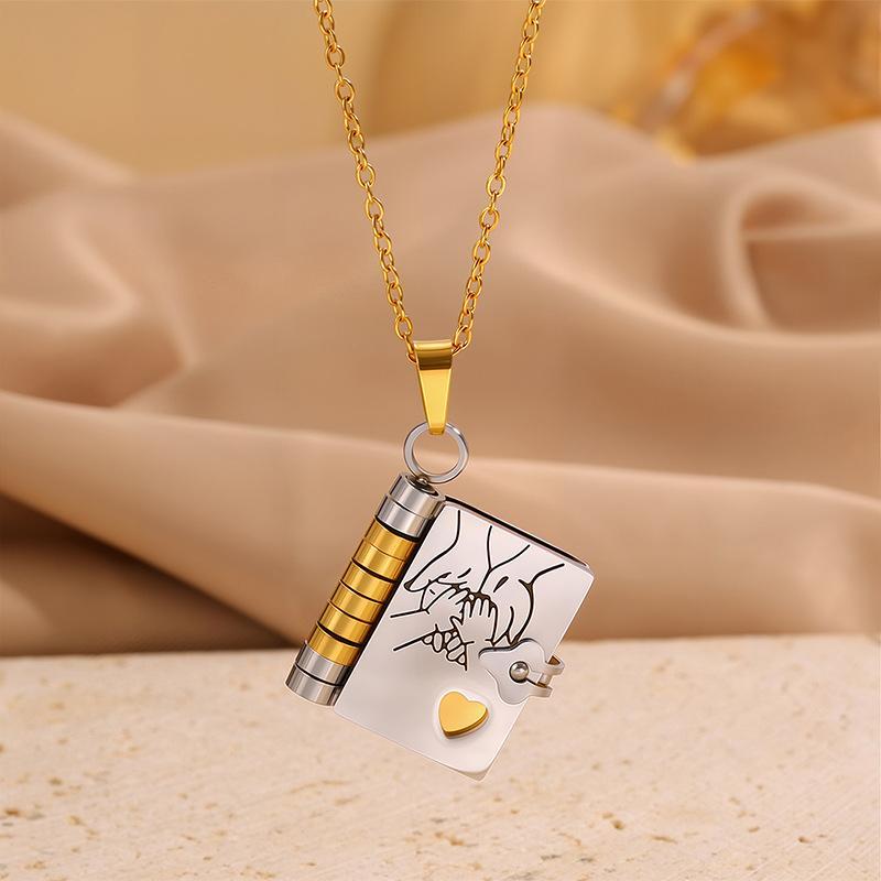 My Little Star Book Necklace For Daughter Son 18 Inch Stainless Steel Chain Gold Hardware Love Jewelry Birthday Graduation Gift - 5 - CJ