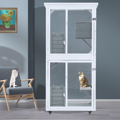 Outdoor Indoor Cat Pet Climbing Frame Game Cage Cute Large Space - 5 - CJ