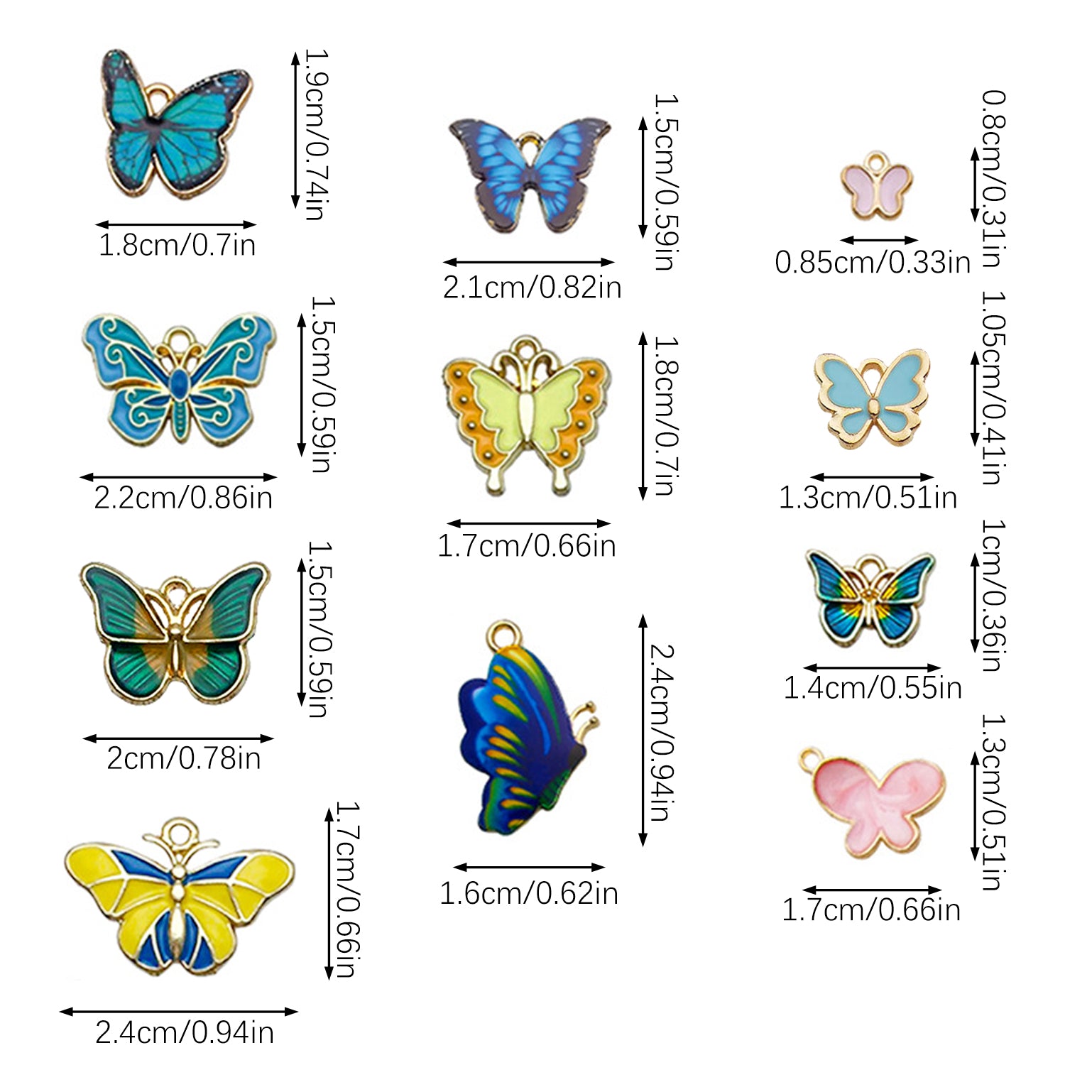 126 Pcs Butterfly Charms - 5 - CJ