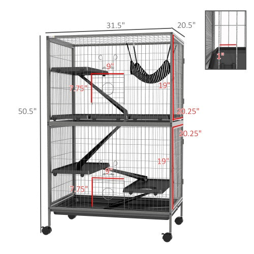 5 Tiers Of Small Animal Cages, Ferret Cages, Large Chinchilla Cages With Hammock Fittings And Heavy Duty Wires - 5 - CJ
