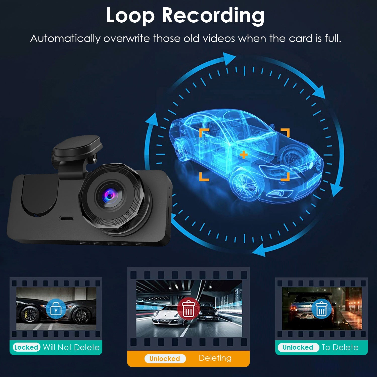 3 - channel Car Camera With 32GB MMC Card - 5.0 - CJ