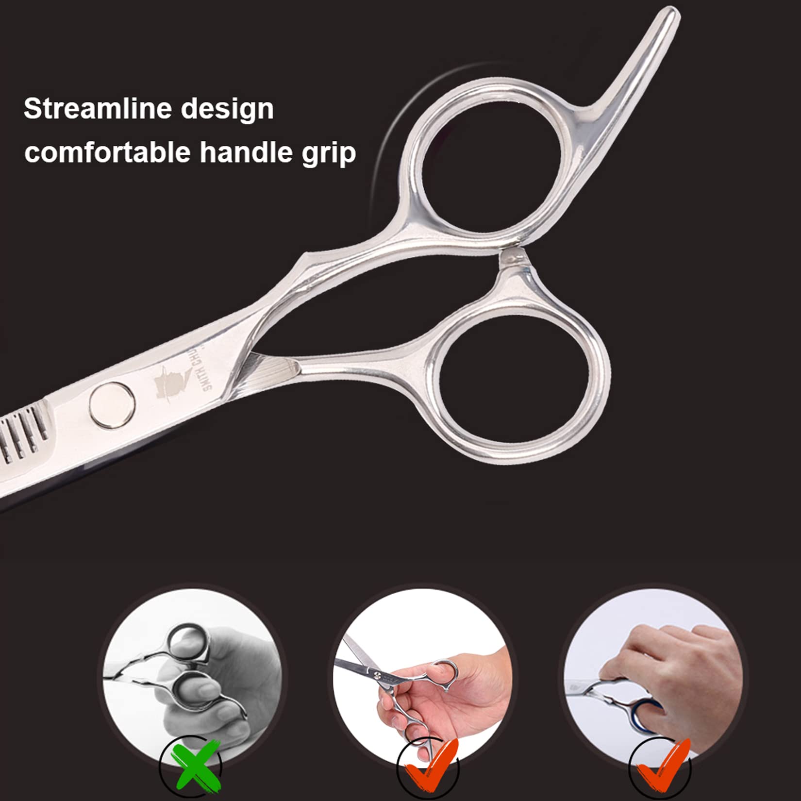 Hair Cutting Scissors Set, 6 Inch Hairdressing Thinning Shears For Hair Cutting For Women, Men, Kids - Silver - 5 - CJ