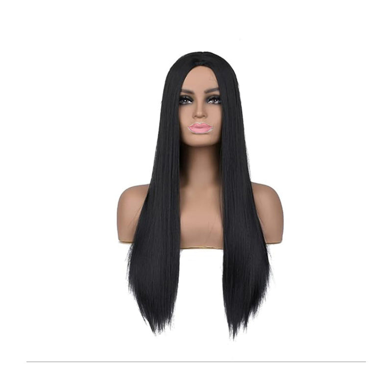 40Inch 100cm Long Women's Long Straight Black Wig Anime Costume Party Wig - 5 - CJ
