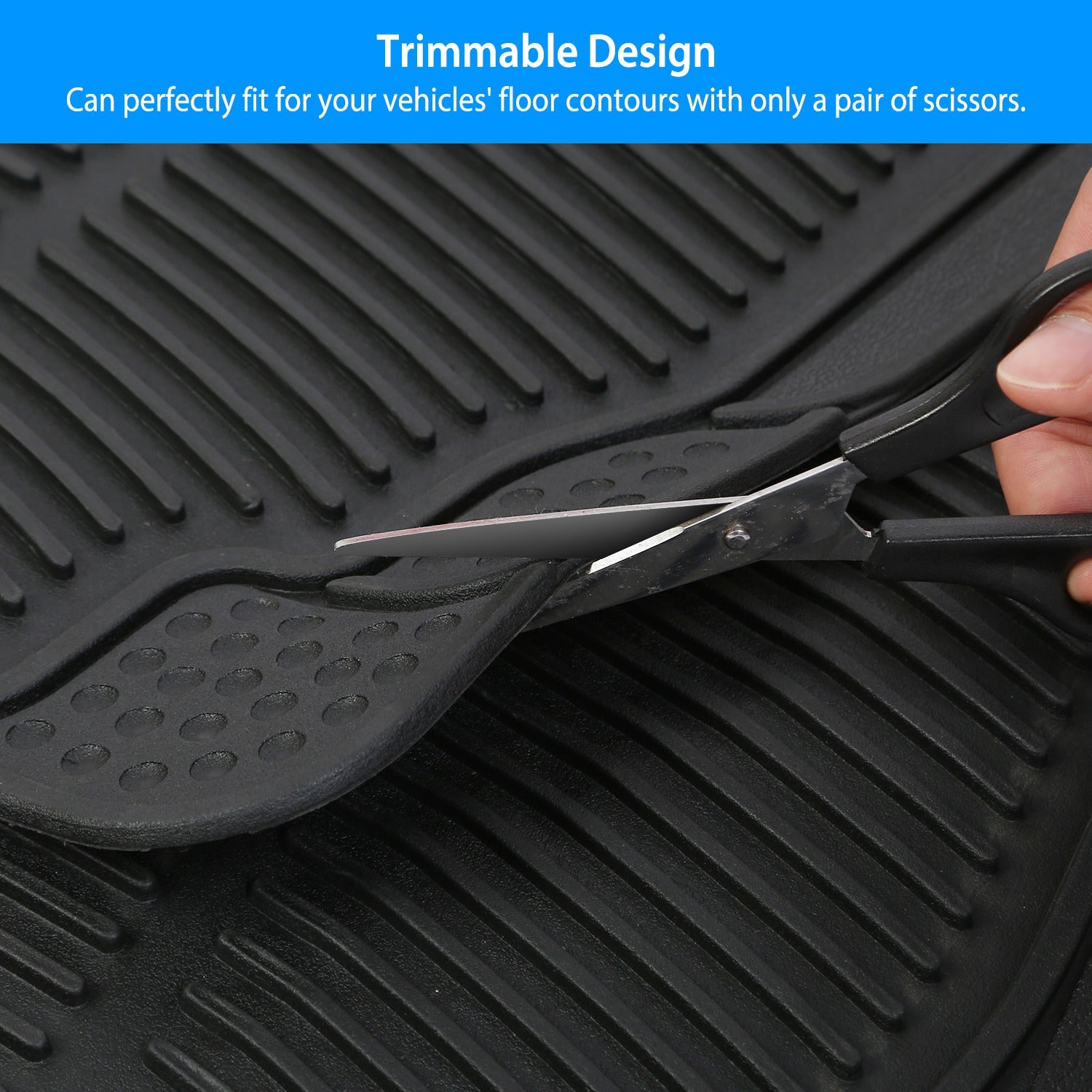 1Set Automotive Floor Mats With Front And Rear PVC Rubber Floor Mats Heavy Duty Drive Vehicle Car Mats With Trimmable Design Fit Most Cars SUVs Trucks - 5 - CJ