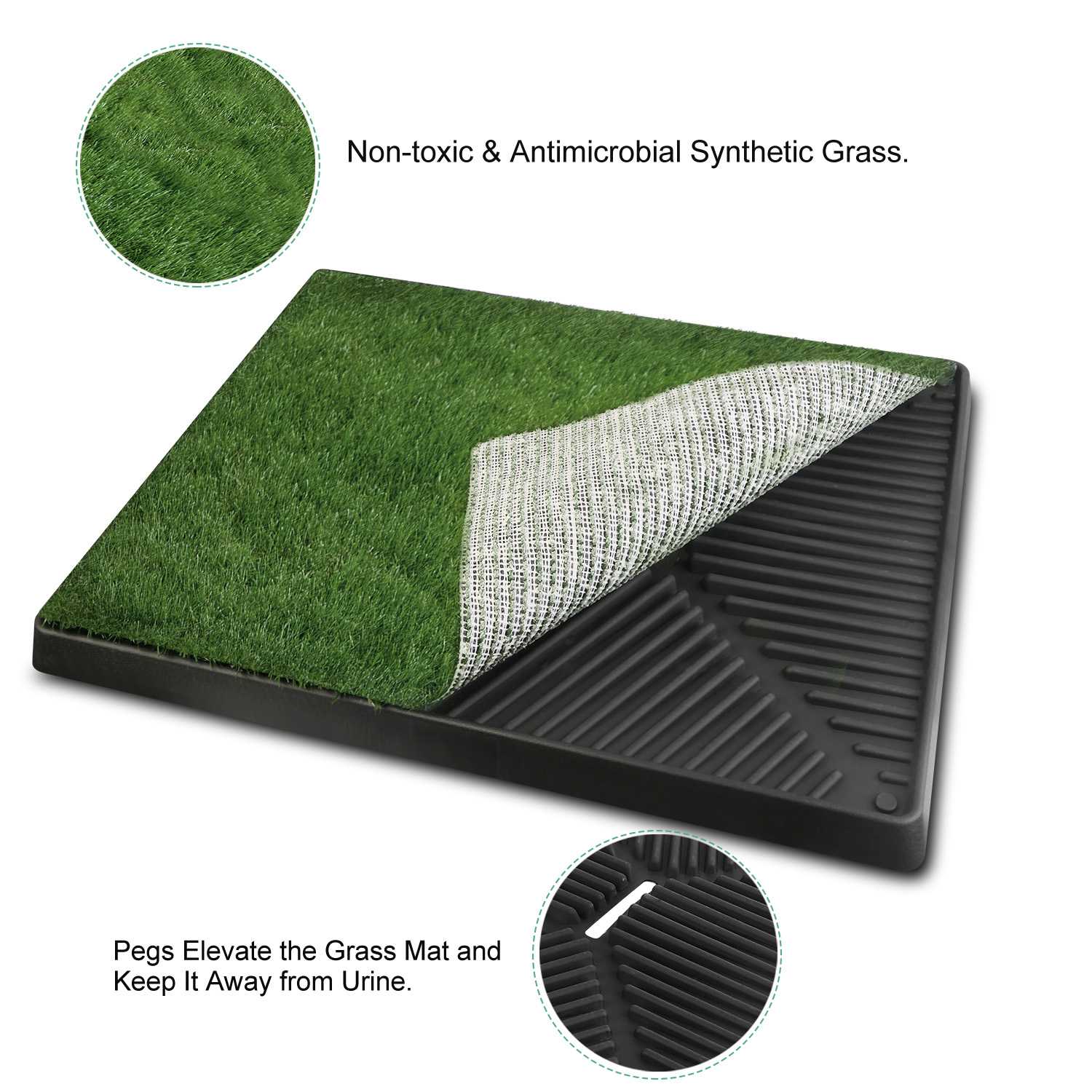 1Pc Dog Potty Training Artificial Grass Pad Pet Cat Toilet Trainer Mat Puppy Loo Tray Turf For Small Medium Dogs Indoor Outdoor Use - 5 - CJ