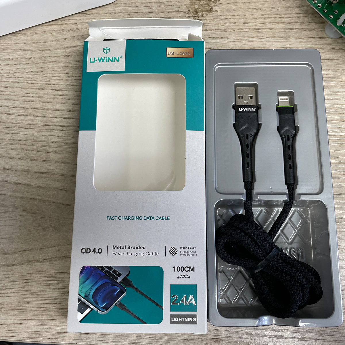L203 Lightning Cable 2.4A 1M Black USB 3.0 UWINN - 5 - CJ