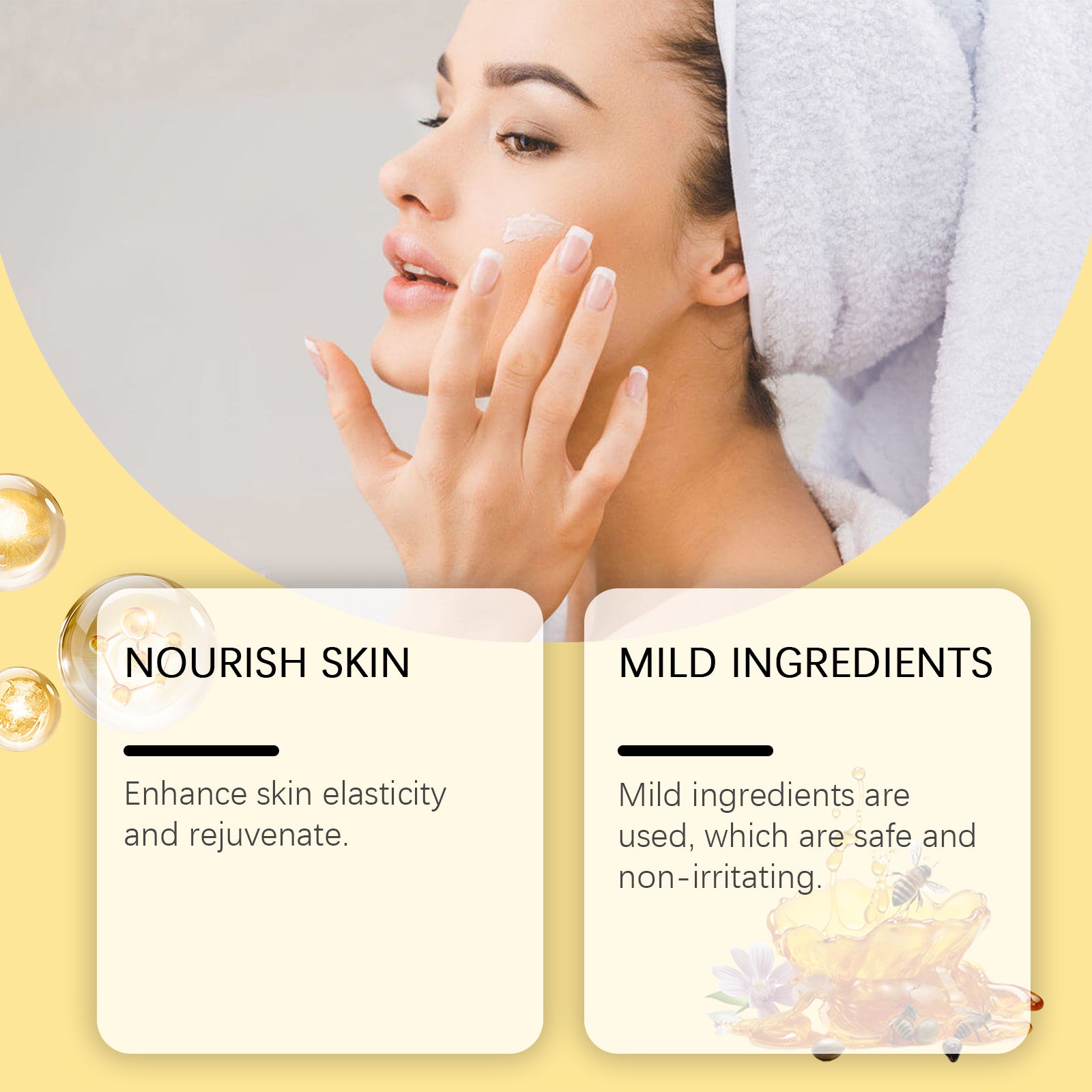 Wiyun Bee Venom Skin Care Cream, Gentle Nourishing Care Facial Skin Moisturizing Hydrating Tender Skin Care Cream - 5 - CJ